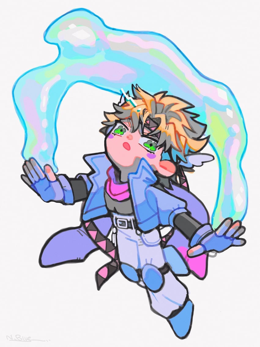 caesar anthonio zeppeli (jojo no kimyou na bouken and 1 more) drawn by natchan_blue_(nanairopenki)