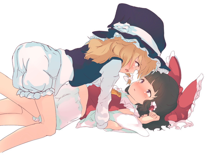 hakurei reimu and kirisame marisa (touhou) drawn by ripu_(lipi)