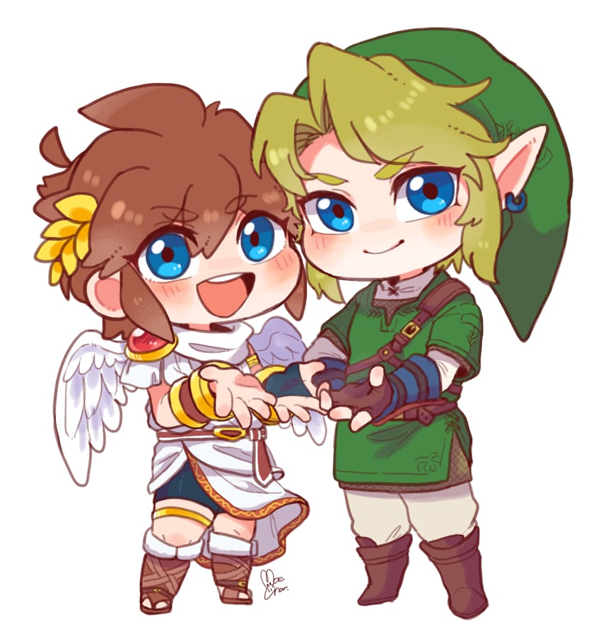 link and pit (the legend of zelda and 1 more) drawn by moechar0426