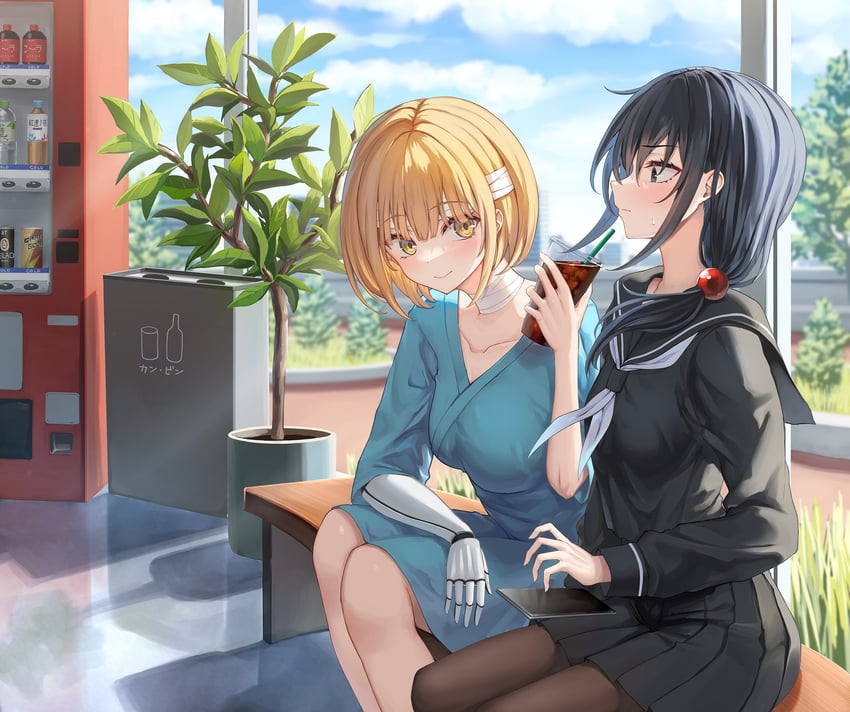 kamioka senri and ameno hitsuka (original) drawn by piripun