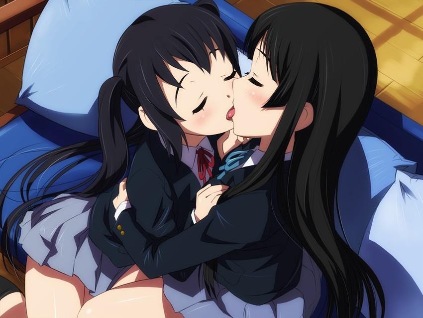 akiyama mio and nakano azusa (k-on!) drawn by sameha_ikuya