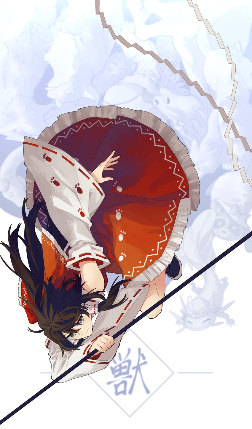 hakurei reimu (touhou and 1 more) drawn by beichen_xiaobei