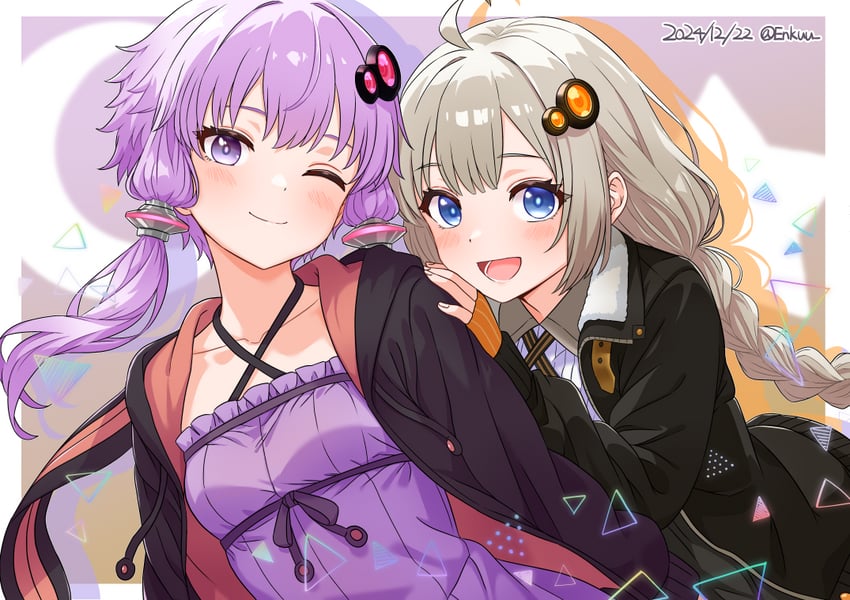 yuzuki yukari and kizuna akari (vocaloid and 1 more) drawn by poke_kuu