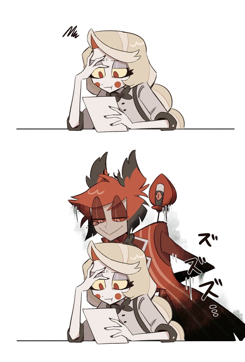 charlie morningstar and alastor (hazbin hotel) drawn by muya3