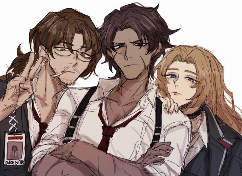 heathcliff, gregor, and rodion (project moon and 1 more) drawn by ira_(34112290)