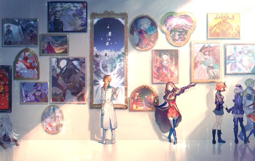 artoria pendragon, mash kyrielight, fujimaru ritsuka, abigail williams, nero claudius, and 26 more (fate and 1 more) drawn by mebaru