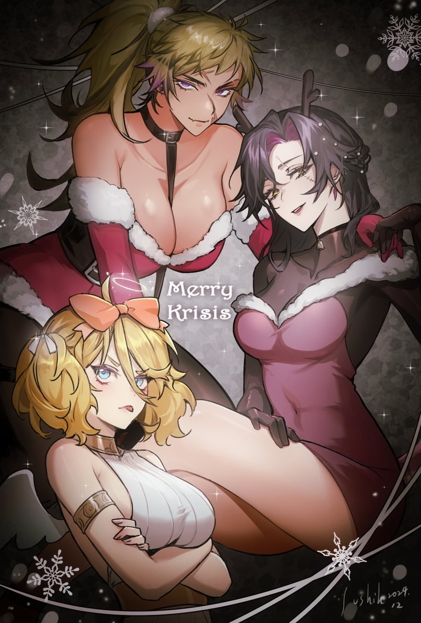 vantacrow bringer, yu q. wilson, and vezalius bandage (nijisanji and 1 more) drawn by sushih_(20)