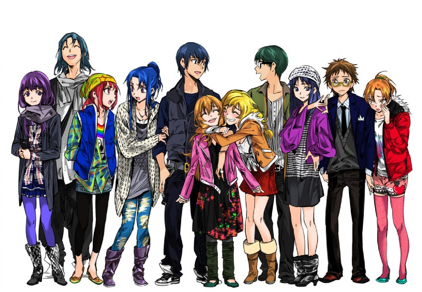 aisaka taiga, kawashima ami, takasu ryuuji, kushieda minori, kitamura yuusaku, and 6 more (toradora!) drawn by popqn