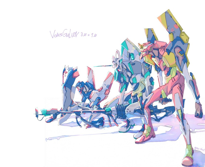 amano pikamee, hikasa tomoshika, and jitomi monoe (neon genesis evangelion and 1 more) drawn by ryo_(ryo_skrdi)