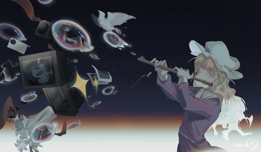 usami renko and maribel hearn (touhou) drawn by guru.zong