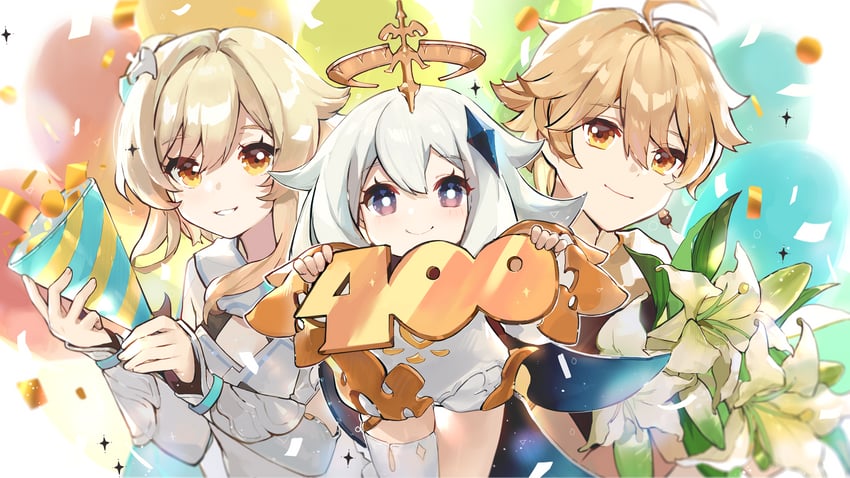 lumine, aether, and paimon (genshin impact)