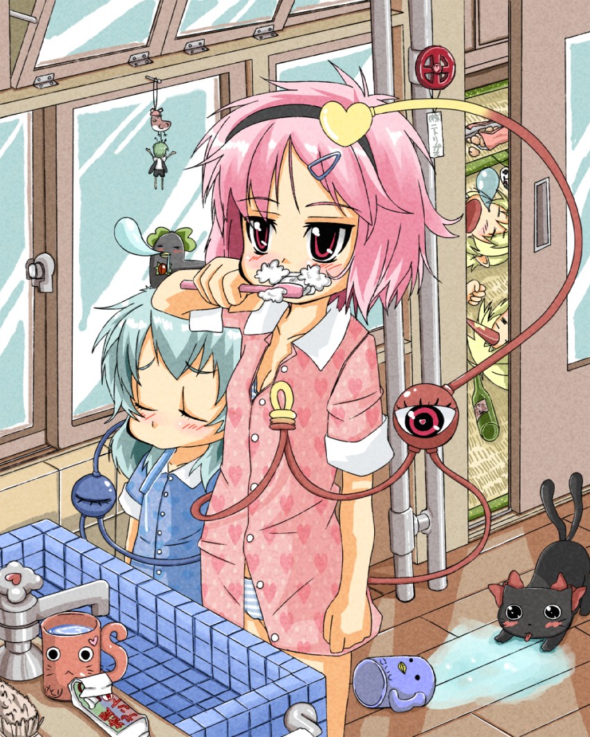 komeiji koishi, komeiji satori, kaenbyou rin, reiuji utsuho, mystia lorelei, and 3 more (touhou) drawn by misa_(mrrx)