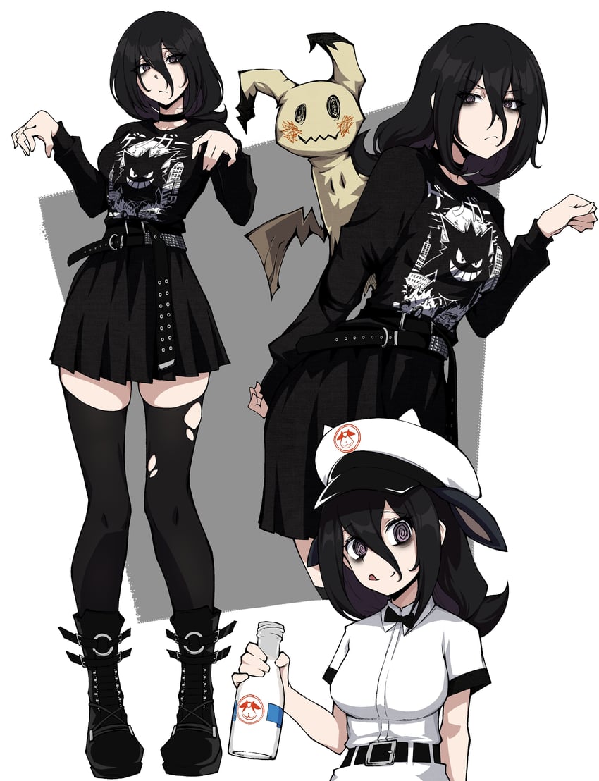 hex maniac, gengar, and mimikyu (pokemon and 1 more) drawn by kekel