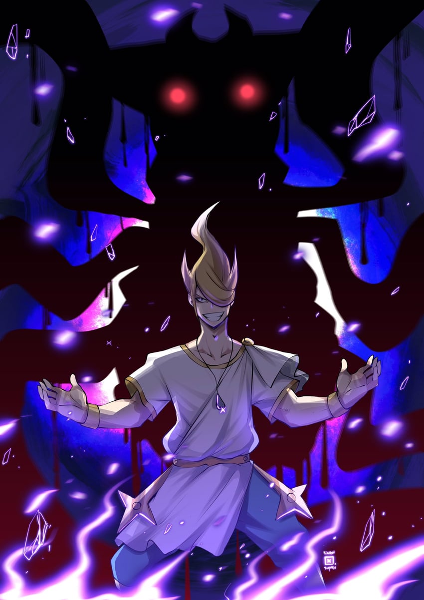 volo and giratina (pokemon and 1 more) drawn by kenron_toqueen