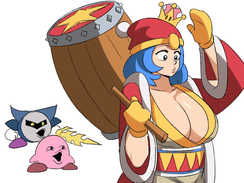 kirby, meta knight, and king dedede (mario and 3 more) drawn by tina_fate