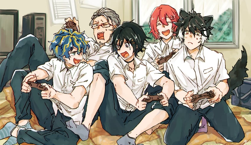 kageyama shien, astel leda, hanasaki miyabi, kanade izuru, and arurandeisu (holostars) drawn by oru_orum