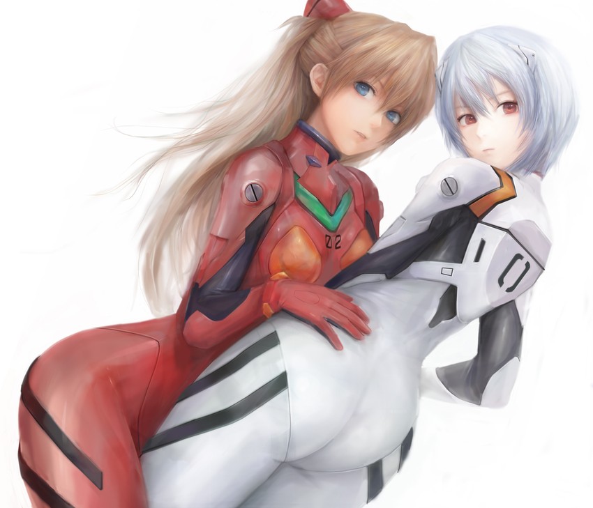 souryuu asuka langley and ayanami rei (neon genesis evangelion and 1 more) drawn by miche