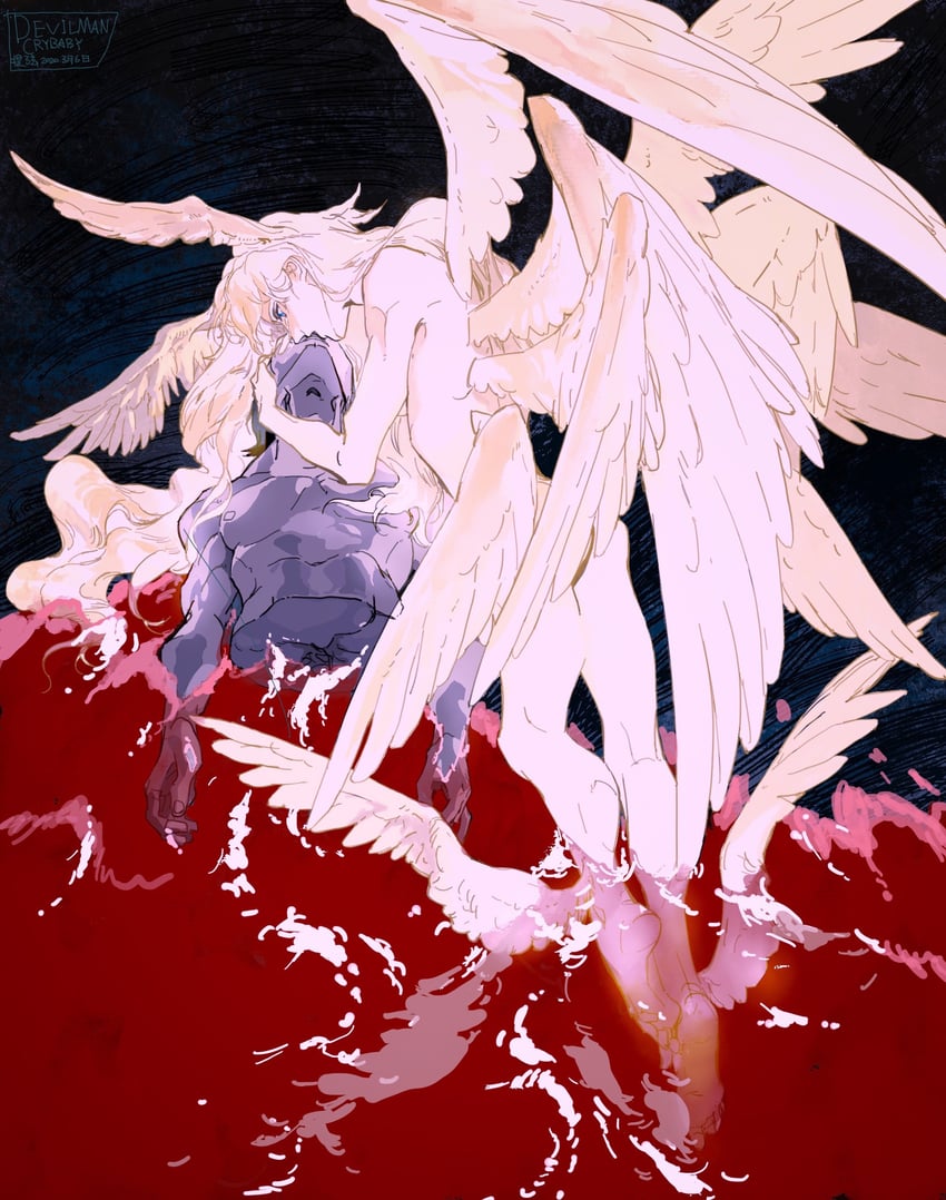 devilman and satan (devilman and 1 more) drawn by tixili
