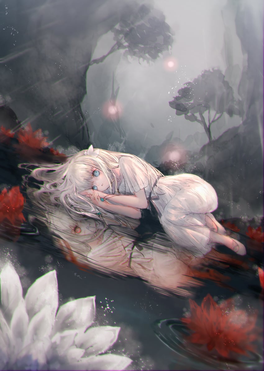 lily (ender lilies quietus of the knights) drawn by gamo_tako