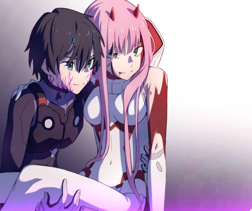zero two and hiro (darling in the franxx) drawn by leje39