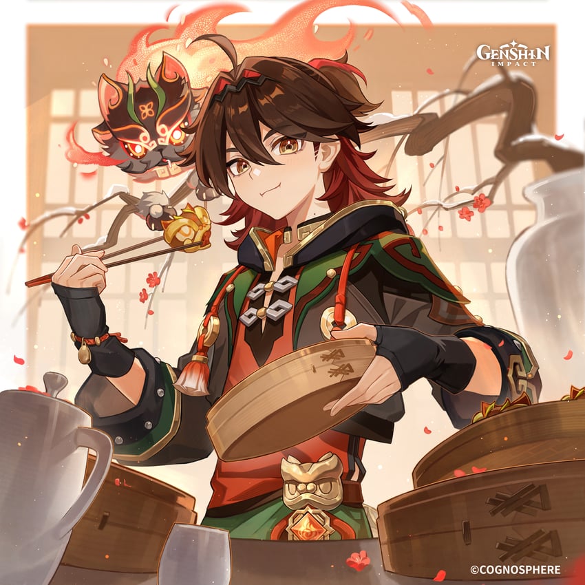 gaming and man chai (genshin impact)