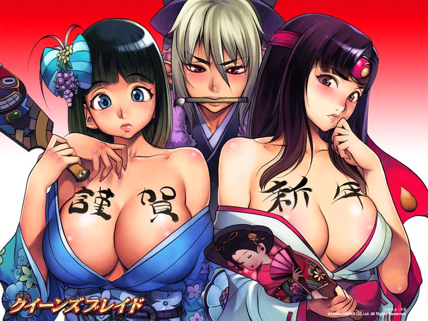 menace, tomoe, ancient princess menace, musha miko tomoe, echidna, and 2 more (queen's blade) drawn by f.s.
