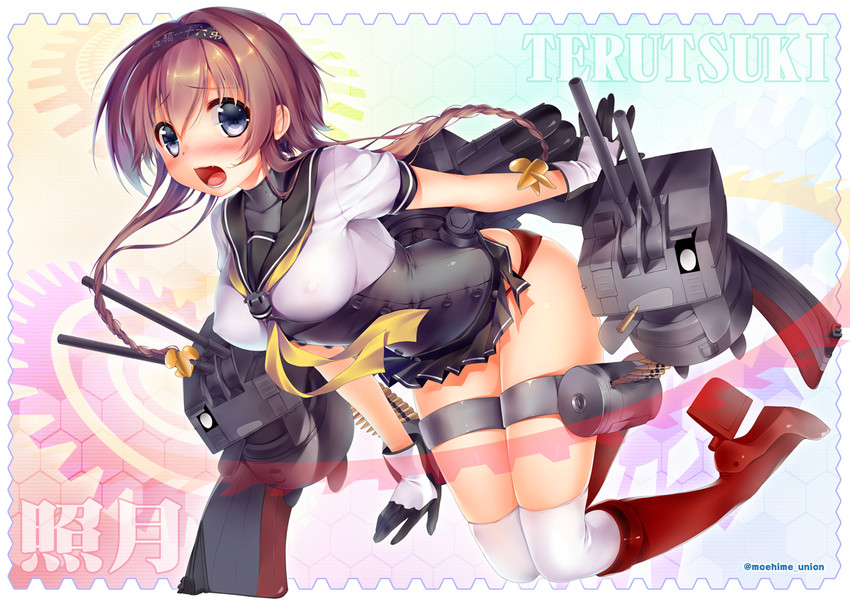teruzuki and chou-10cm-hou-chan (kantai collection) drawn by obiwan