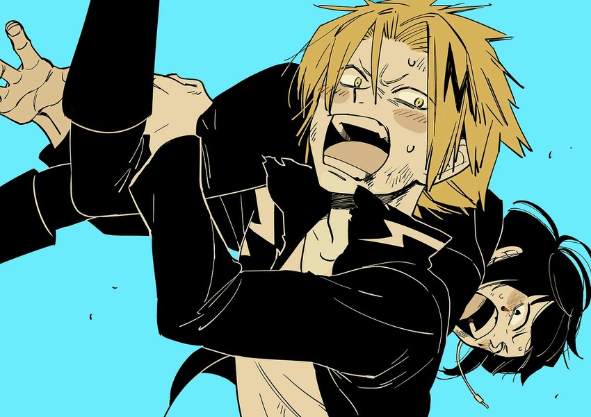jiro kyoka and kaminari denki (boku no hero academia) drawn by kotomaru
