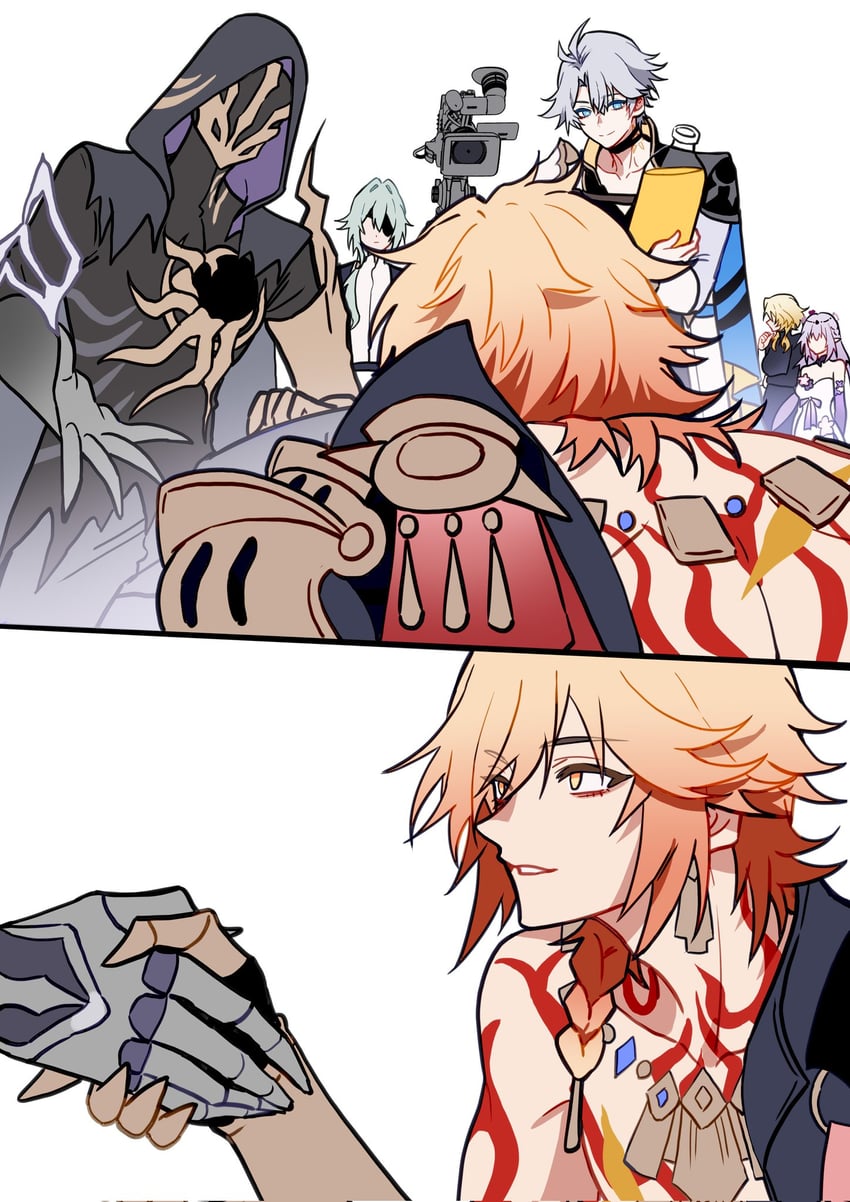 phainon, castorice, mydei, aglaea, anaxa, and 1 more (honkai and 1 more) drawn by yuelinpanp98413