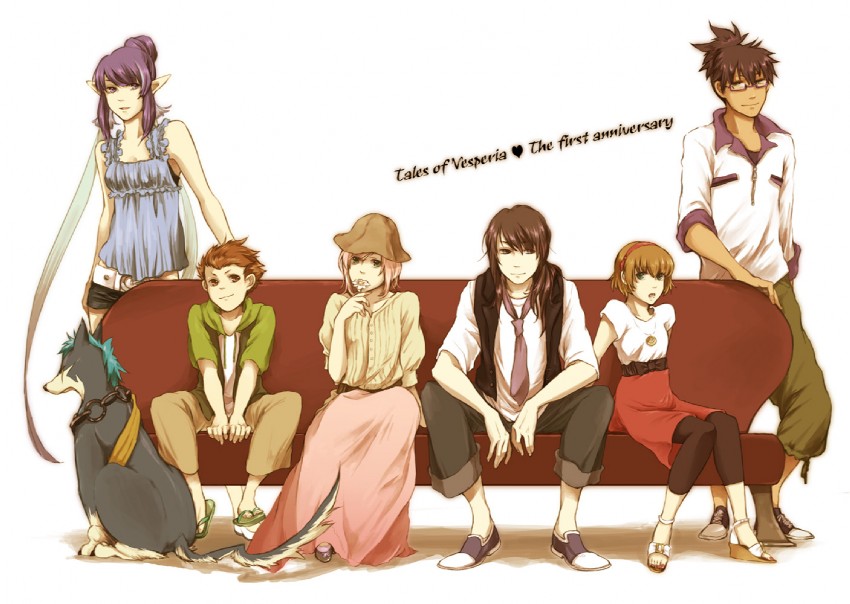yuri lowell, estellise sidos heurassein, rita mordio, judith, raven, and 2 more (tales of and 1 more) drawn by vaayunto_yuuki