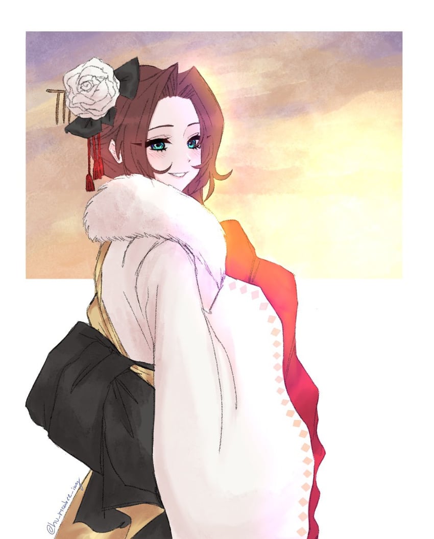 aerith gainsborough (final fantasy and 2 more) drawn by hu_manbee_ing