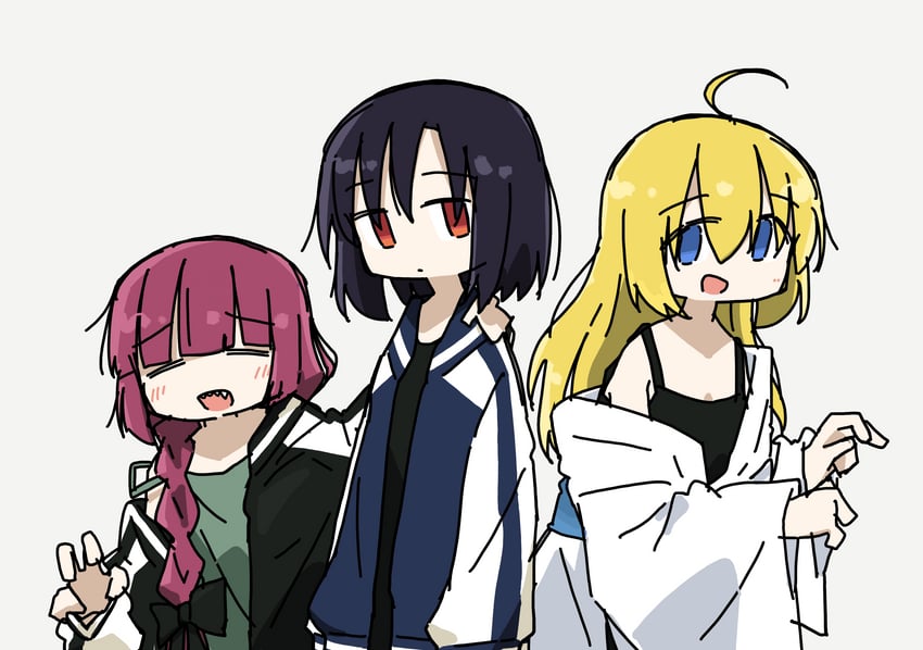 hiroi kikuri, iwashita shima, and shimizu eliza (bocchi the rock!) drawn by tokiwa_(914)
