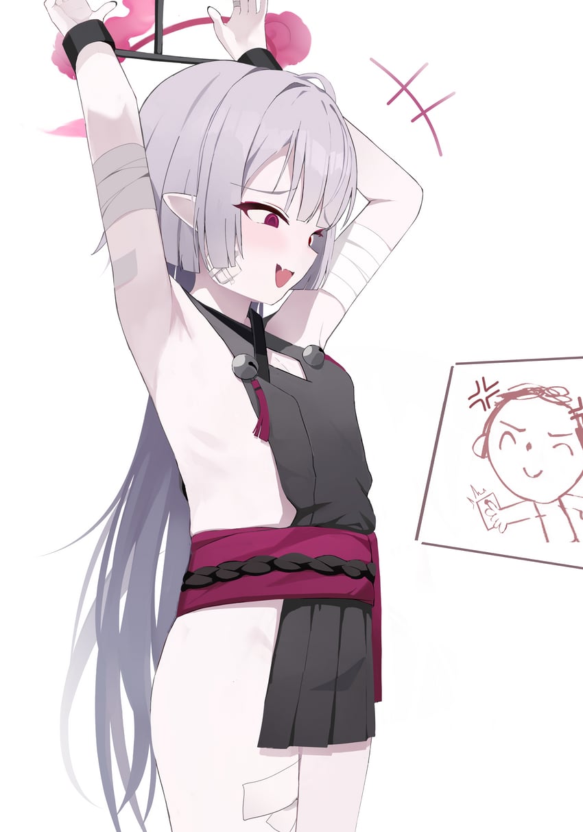 sensei, doodle sensei, and shuro (blue archive) drawn by redshark_(t373412)