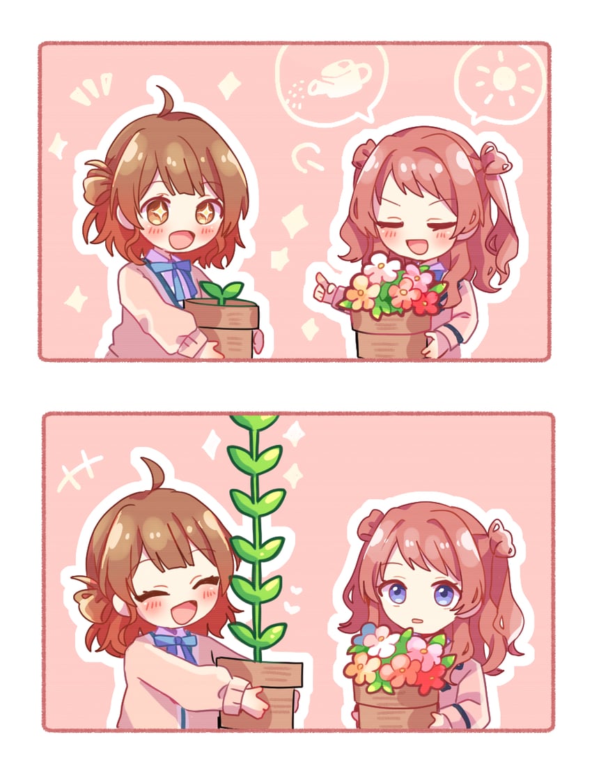 hanami ume and hanami saki (idolmaster and 1 more) drawn by 4430phena