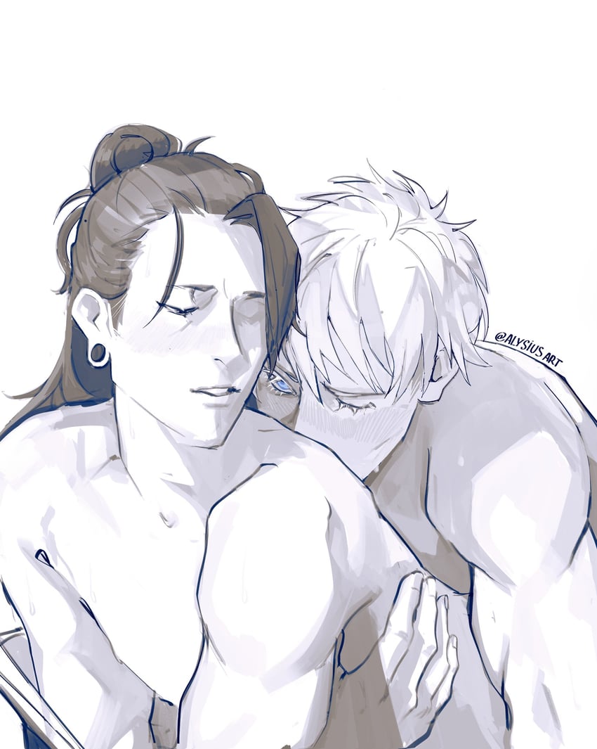 gojou satoru and getou suguru (jujutsu kaisen) drawn by alysius_art