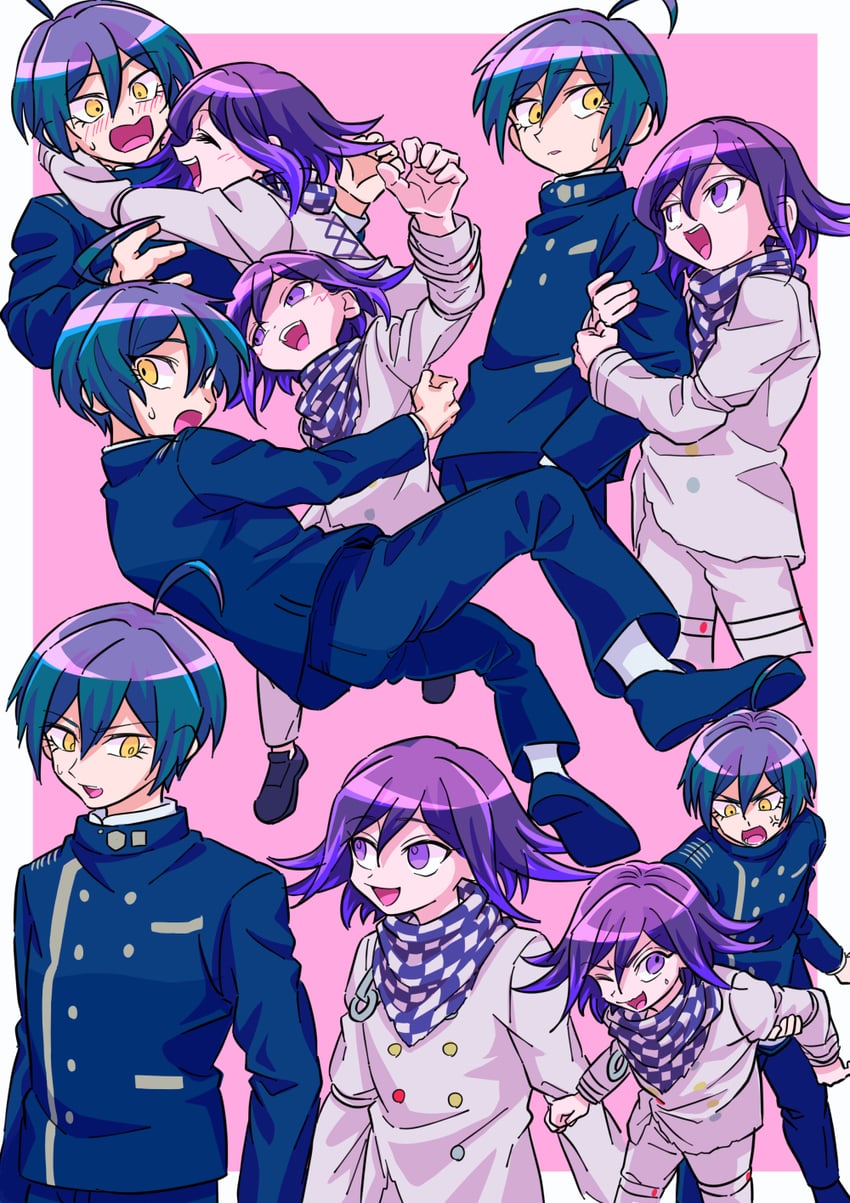 oma kokichi and saihara shuichi (danganronpa and 1 more) drawn by 2gyks