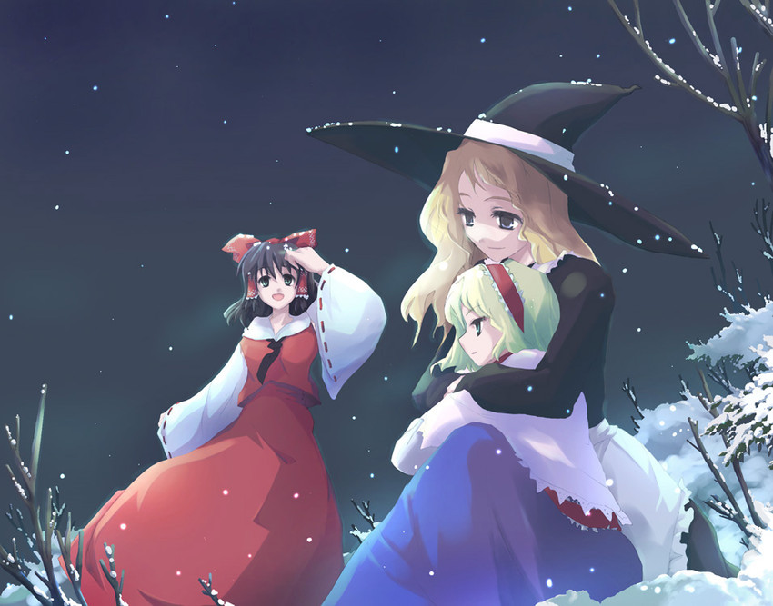 hakurei reimu, kirisame marisa, and alice margatroid (touhou) drawn by takanashi_akihito