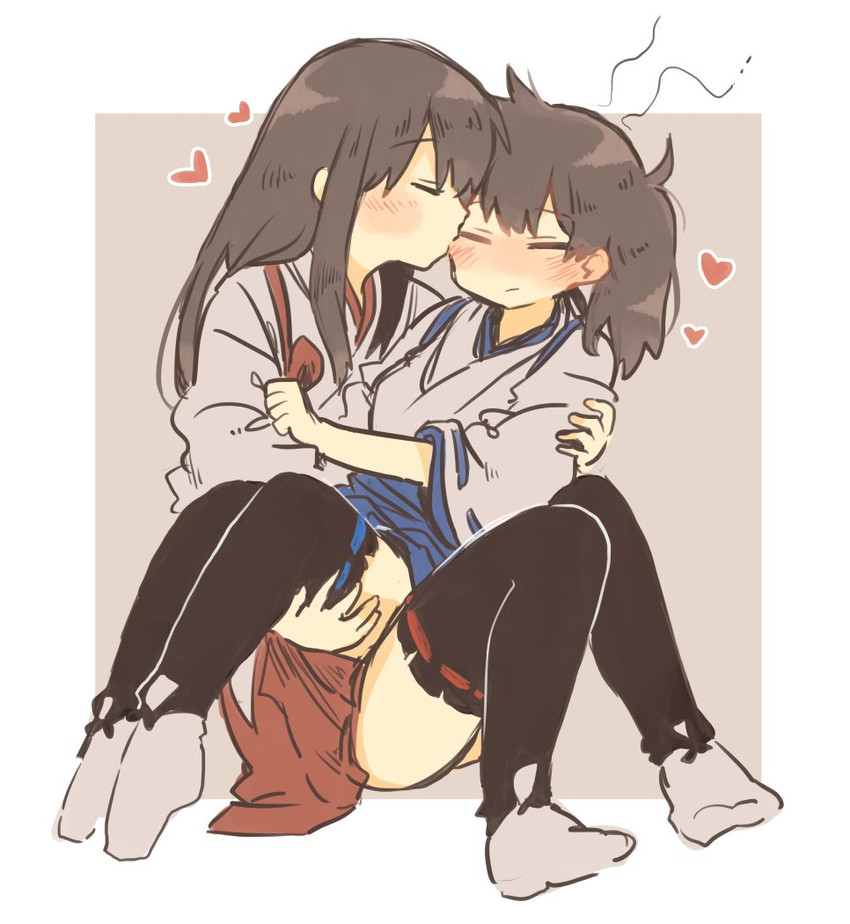 kaga, akagi, akagi kai ni, and kaga kai ni (kantai collection) drawn by ina_(1813576)