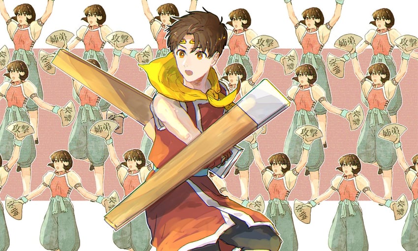 nanami and riou (gensou suikoden and 1 more) drawn by ruler_libera