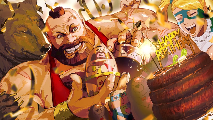 rainbow mika and zangief (street fighter and 1 more)