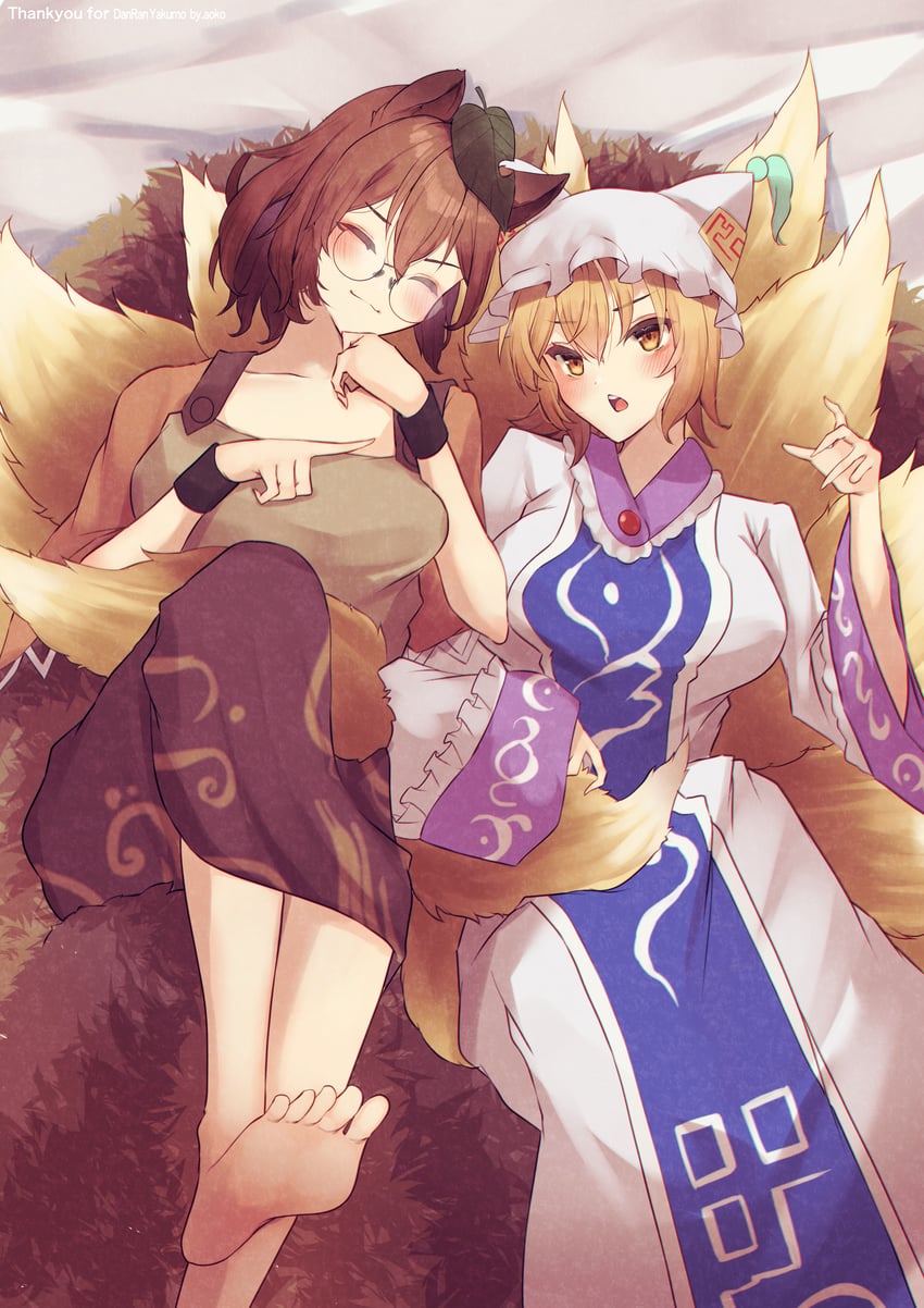 yakumo ran and futatsuiwa mamizou (touhou) drawn by aoko_(myut7287)
