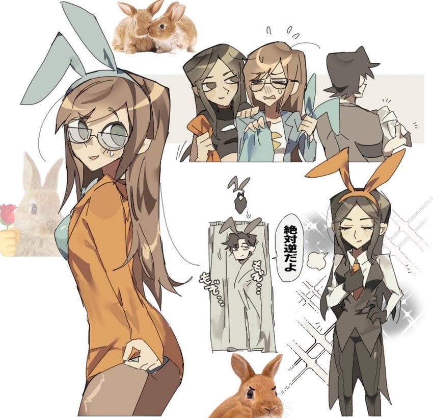 hunter, tess, and ally (disventure camp) drawn by dokusuji_(kw9onou58)