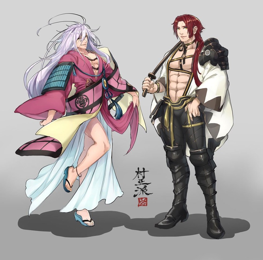 tonbokiri, souza samonji, nagasone kotetsu, and sengo muramasa (touken ranbu) drawn by jip