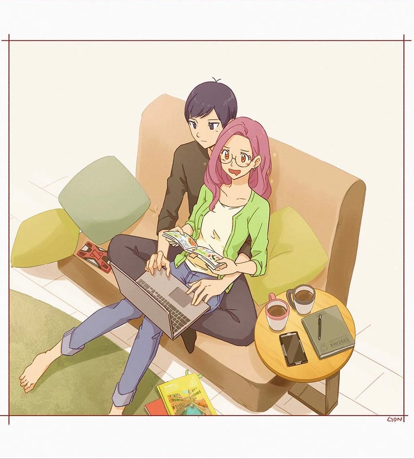 inoue miyako and ichijouji ken (digimon and 1 more) drawn by gdn0522