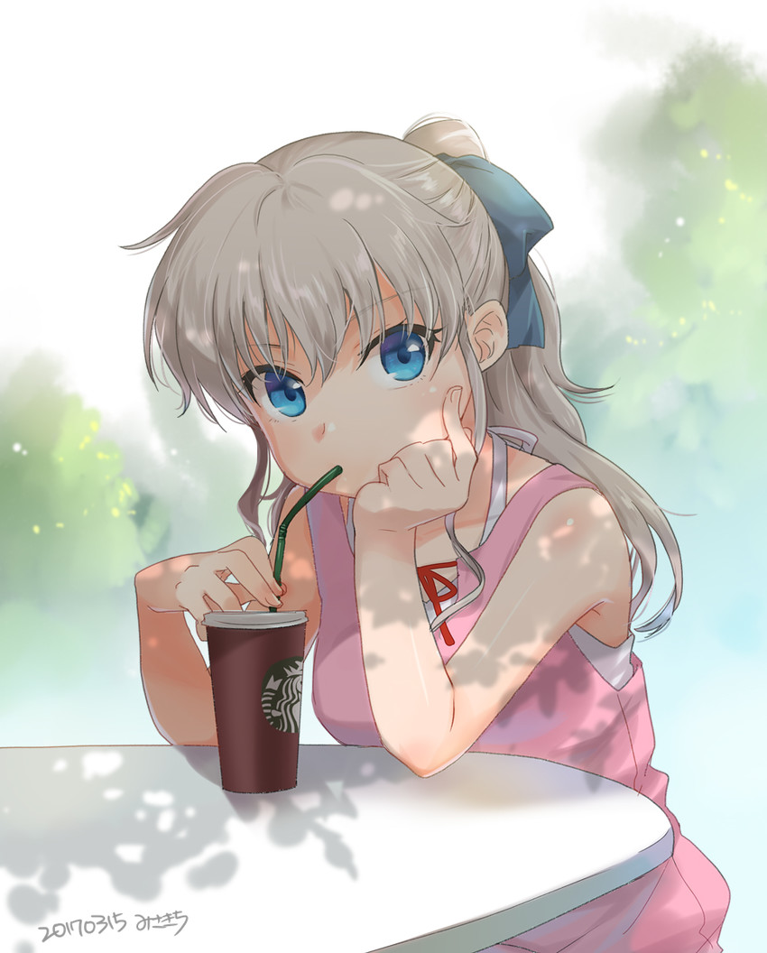 tomori nao (starbucks and 1 more) drawn by misaki_juri