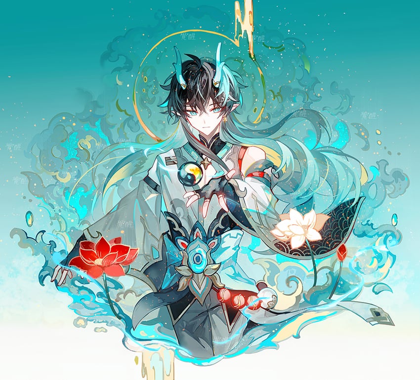 dan heng (honkai and 1 more) drawn by juexing_(moemoe3345)