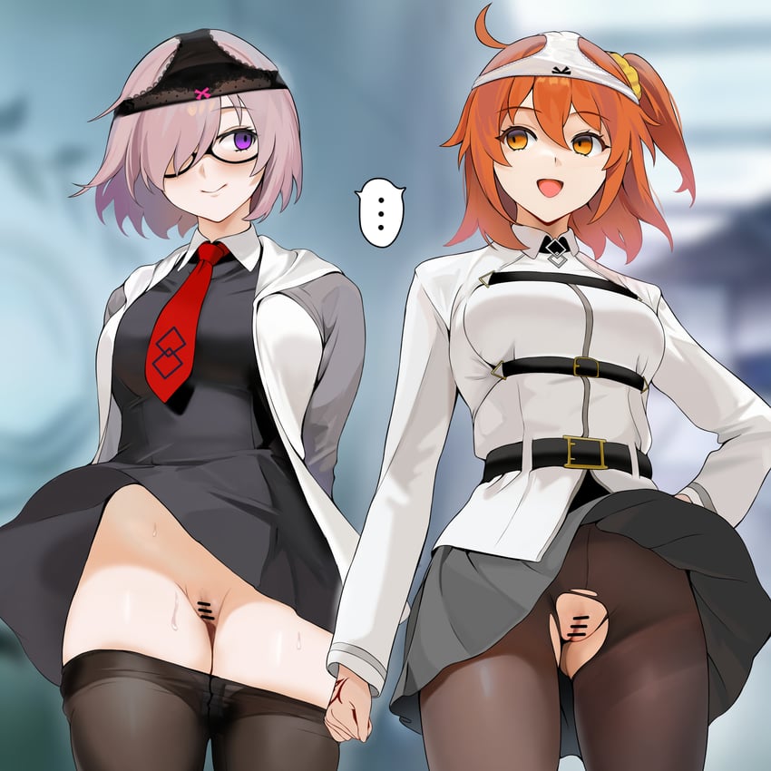 mash kyrielight and fujimaru ritsuka (fate and 1 more) drawn by rlity