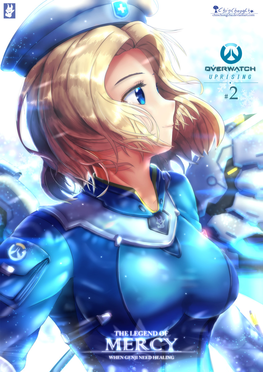 mercy and combat medic ziegler (the legend of zelda and 2 more) drawn by chinchongcha