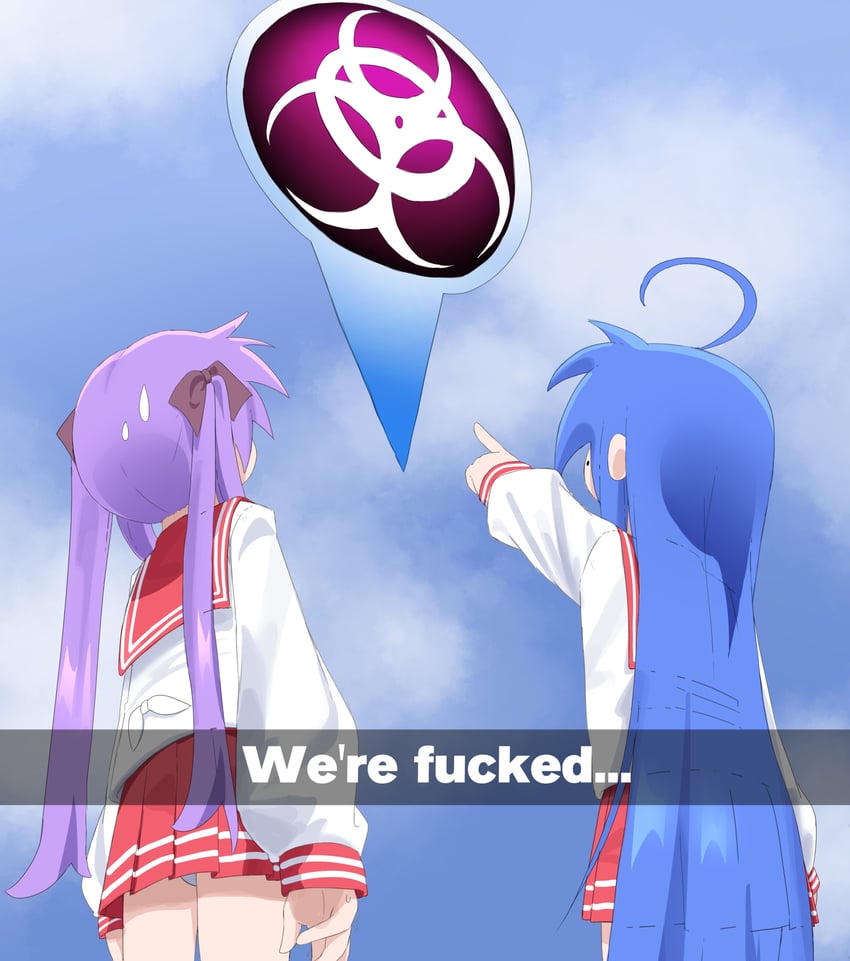 hiiragi kagami and izumi konata (lucky star and 1 more) drawn by papyopyo