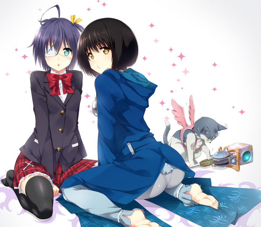 takanashi rikka, chimera, and satou ryouko (chuunibyou demo koi ga shitai! and 1 more) drawn by kanata_(kanata_onion)